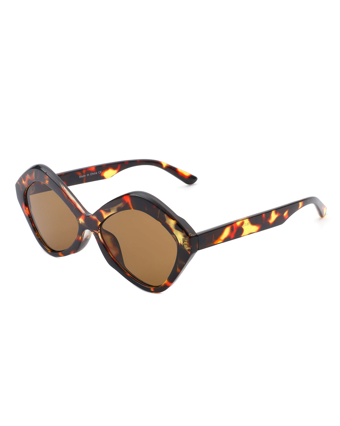 Cramilo Eyewear offers the Amethyst: stylish womens sunglasses with geometric hexagonal cat eye frames in black.