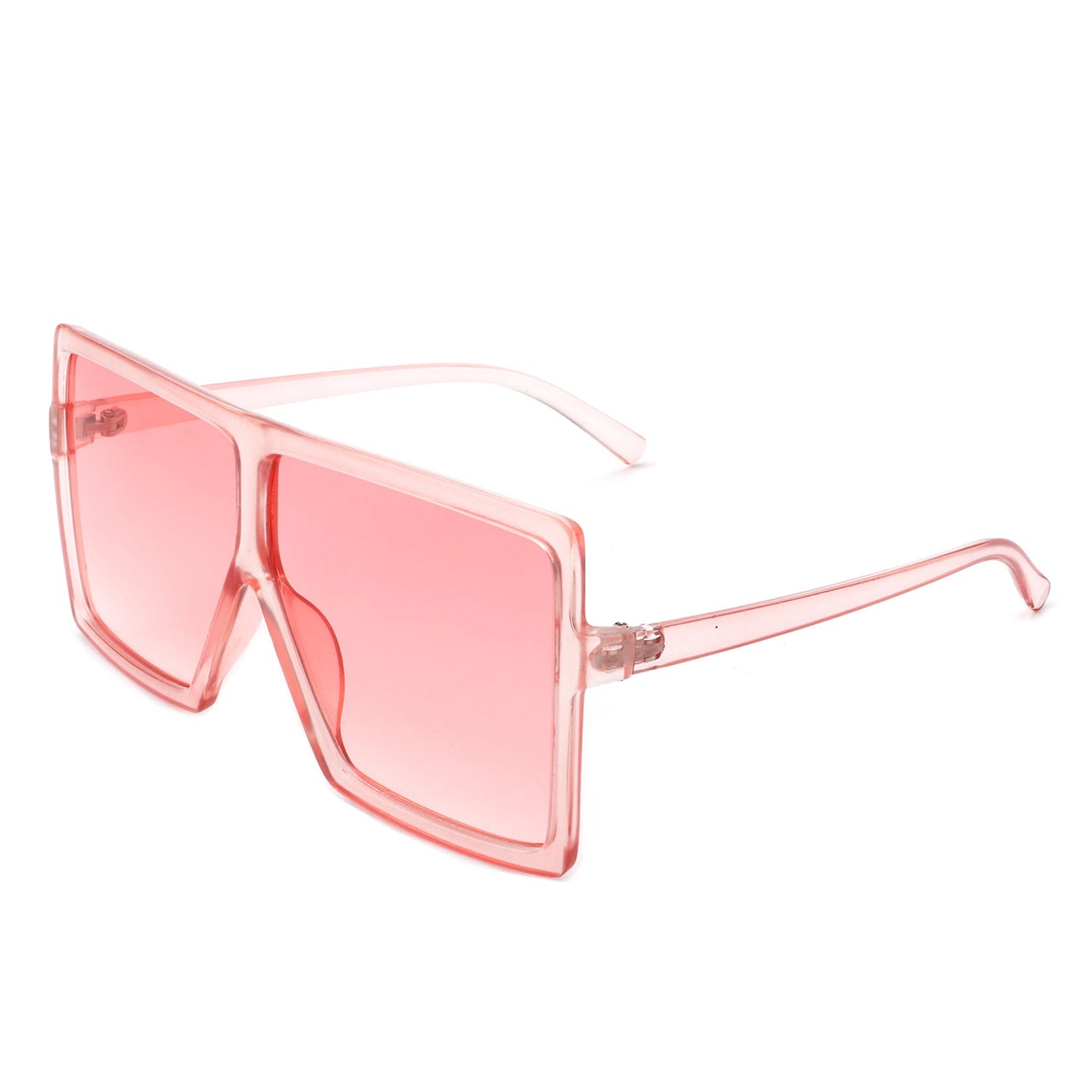 Zenithia Square Oversize Fashion Sunglasses by Cramilo Eyewear feature a flat top design with coffee gradient lenses and a transparent brown frame.