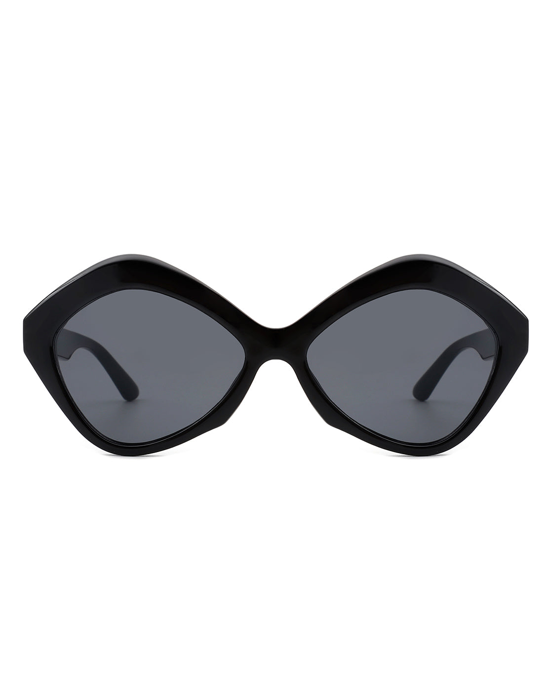 Cramilo Eyewear offers the Amethyst: stylish womens sunglasses with geometric hexagonal cat eye frames in black.