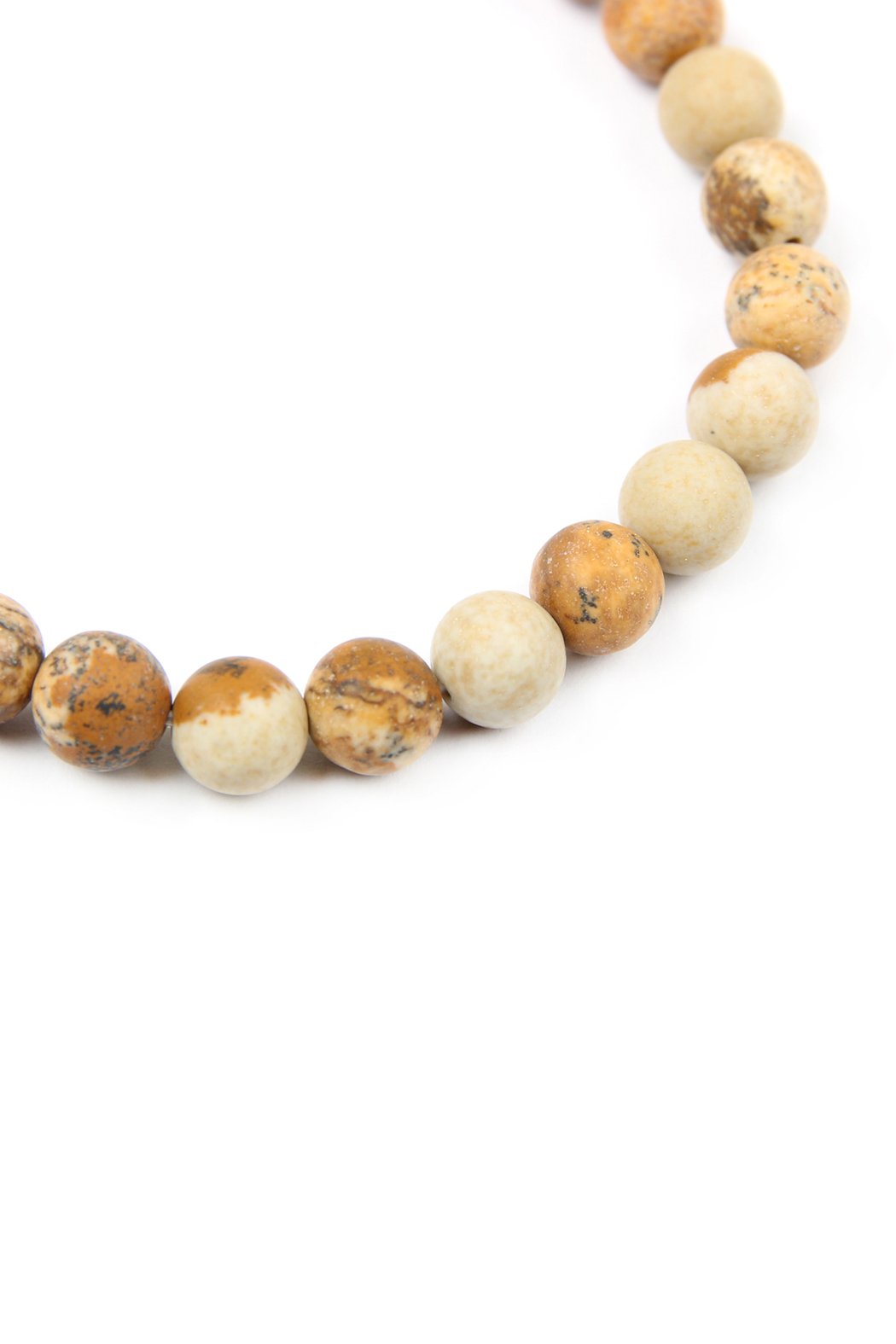 The Philippians 4:13 Natural Stone Stretch Bracelet by Riah Fashion features marble-like beads and a gold-tone bar engraved with Philippians 4:13. Color: Gold Gray.