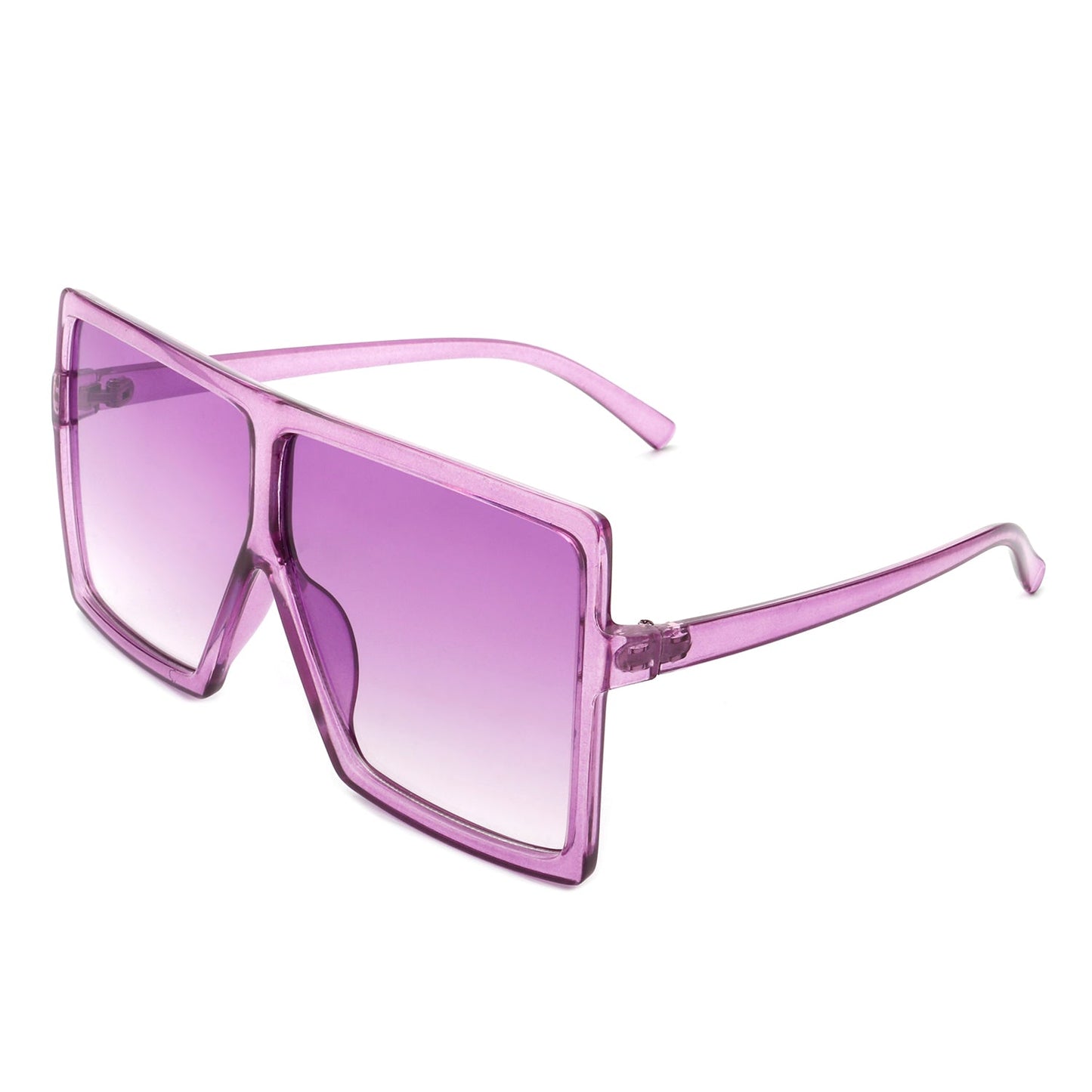 Zenithia Square Oversize Fashion Sunglasses by Cramilo Eyewear feature a flat top design with coffee gradient lenses and a transparent brown frame.