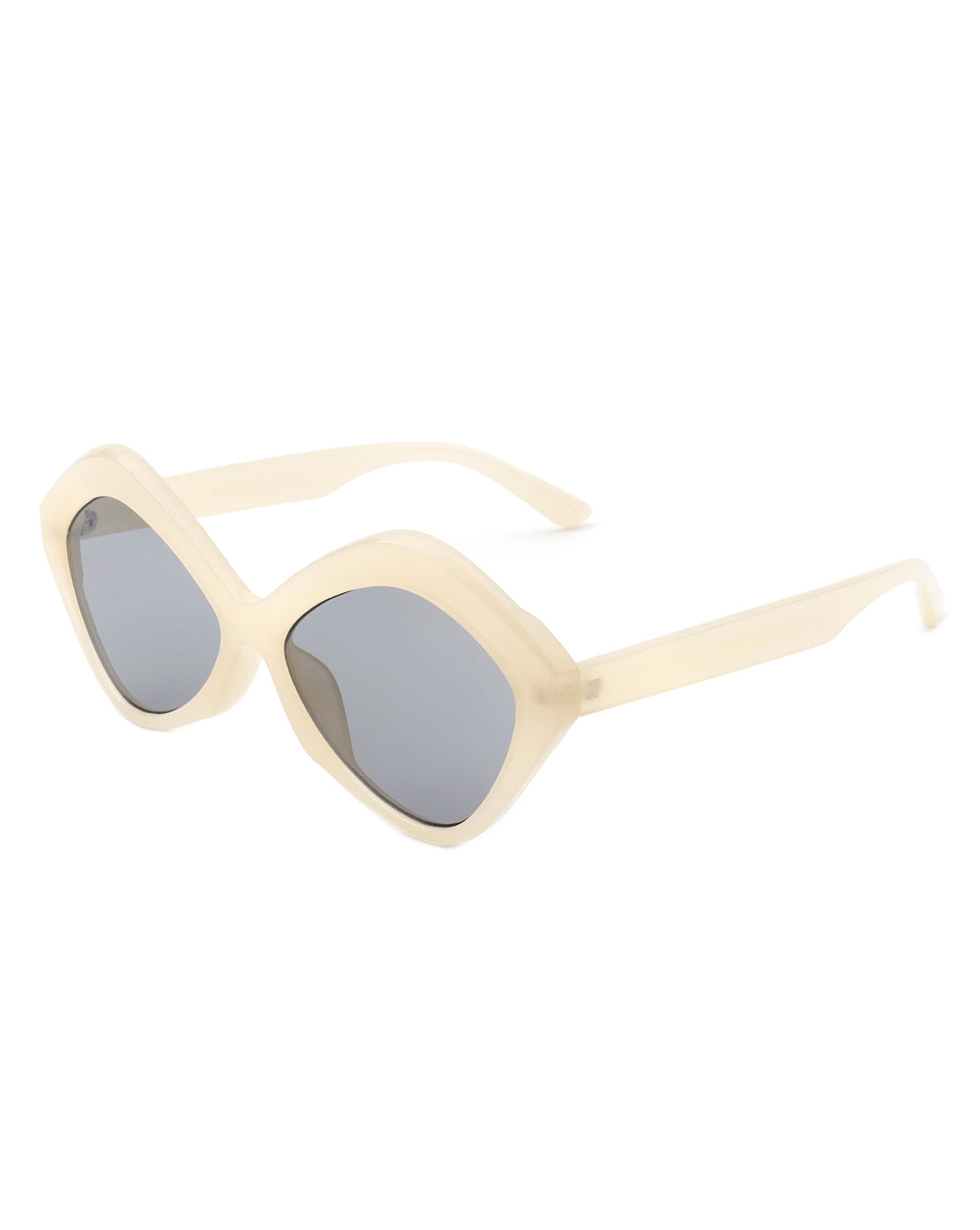 Cramilo Eyewear offers the Amethyst: stylish womens sunglasses with geometric hexagonal cat eye frames in black.