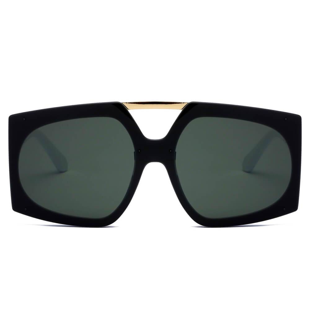 Maroon ESSEN square oversize sunglasses by Cramilo Eyewear.