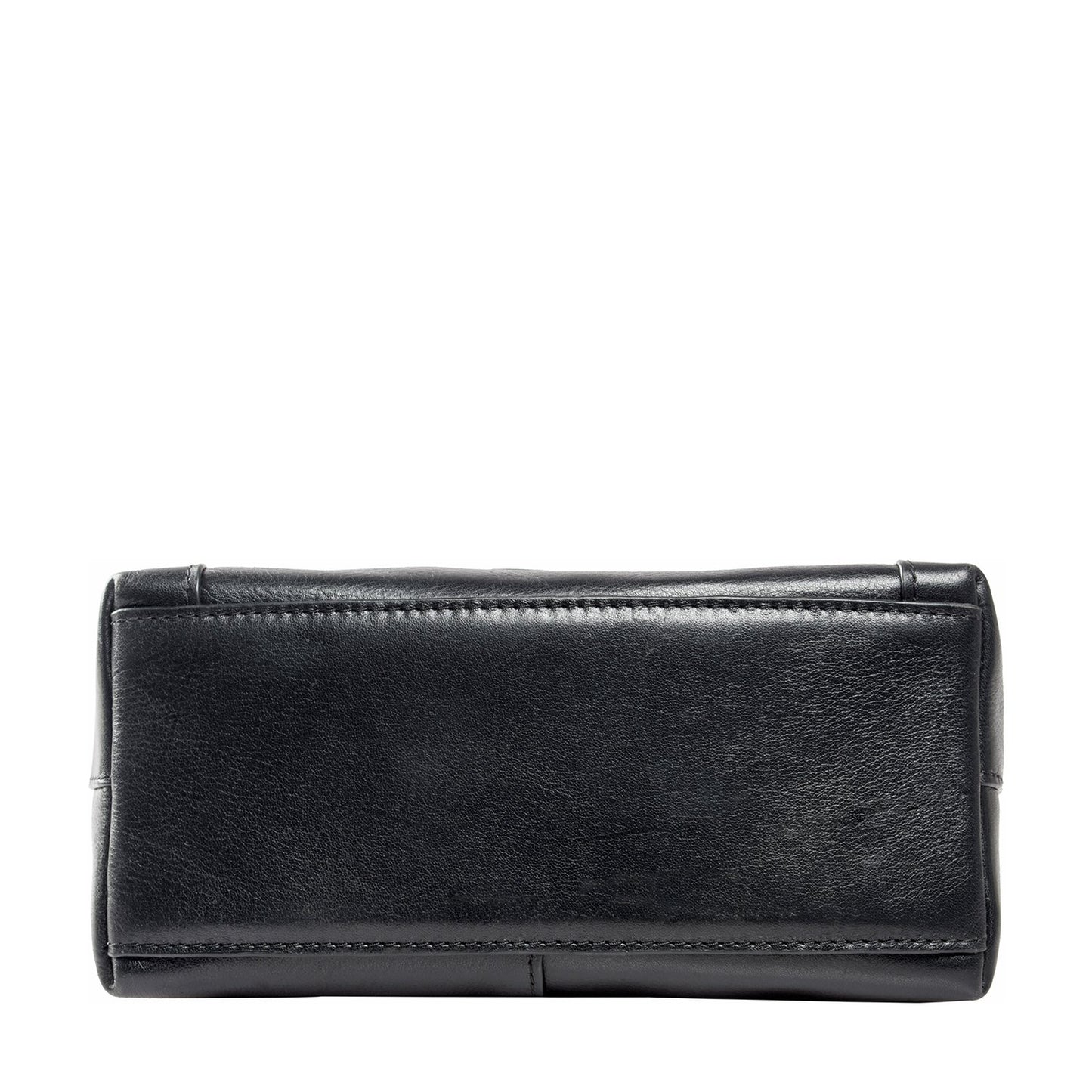 The Hidesign Sierra Small Leather Crossbody Bag is a black, leather bag with a front pocket, adjustable strap, and gold-tone hardware.