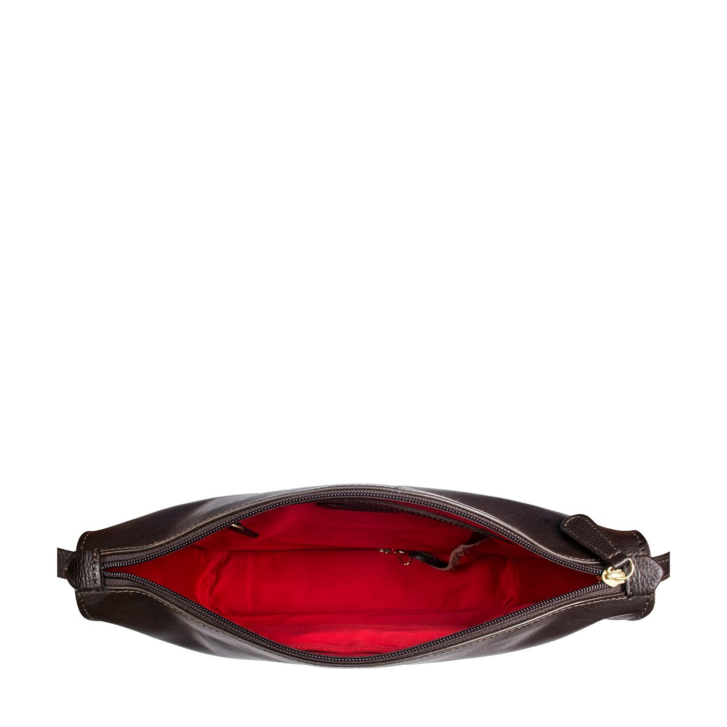 The Hidesign Carmel Medium Leather Sling Bag is a black rectangular crossbody bag featuring an adjustable shoulder strap.
