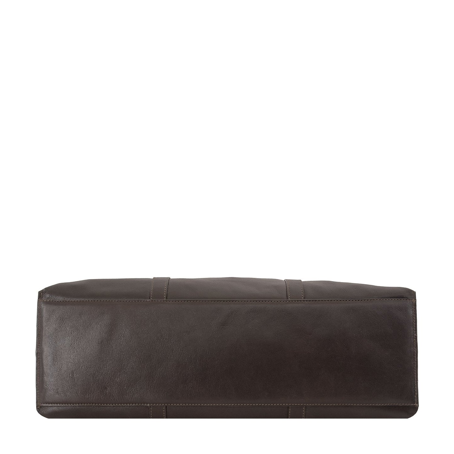 The Nancy Large Leather Tote by Hidesign is a sleek black leather bag with two handles.