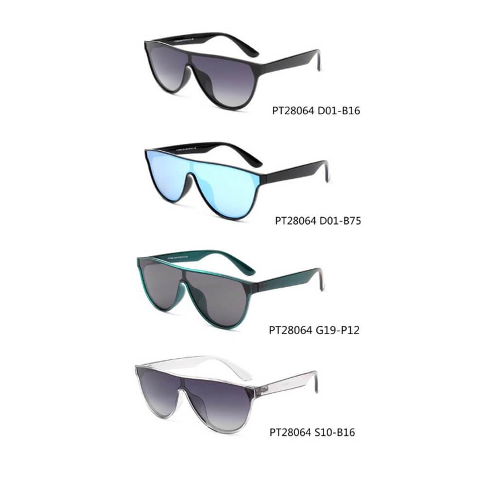 Cramilo Eyewears TOULOUSE Womens Round Polarized Fashion Sunglasses feature large black lenses and a sleek frame, displayed on a white background.