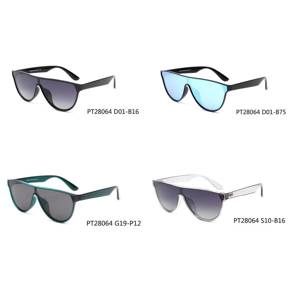 Cramilo Eyewears TOULOUSE Womens Round Polarized Fashion Sunglasses feature large black lenses and a sleek frame, displayed on a white background.