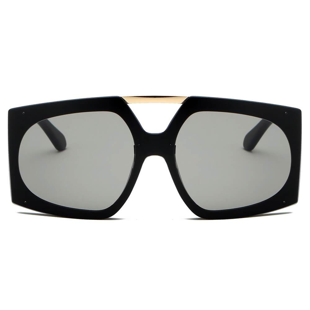 Maroon ESSEN square oversize sunglasses by Cramilo Eyewear.