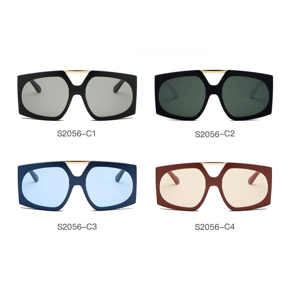 Maroon ESSEN square oversize sunglasses by Cramilo Eyewear.