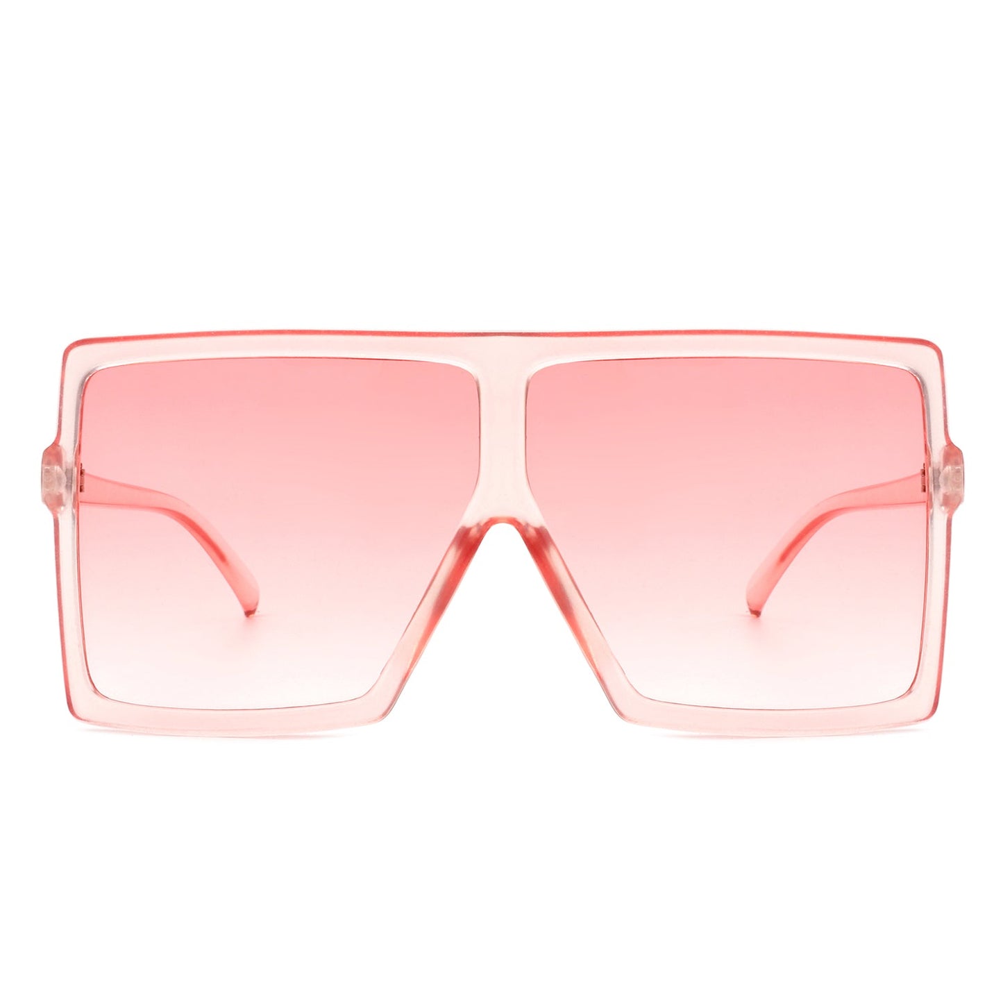 Zenithia Square Oversize Fashion Sunglasses by Cramilo Eyewear feature a flat top design with coffee gradient lenses and a transparent brown frame.