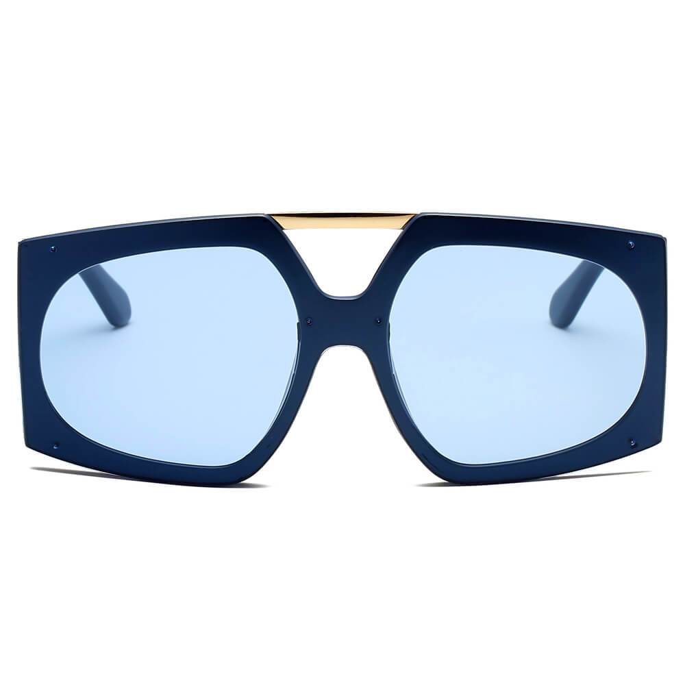 Maroon ESSEN square oversize sunglasses by Cramilo Eyewear.