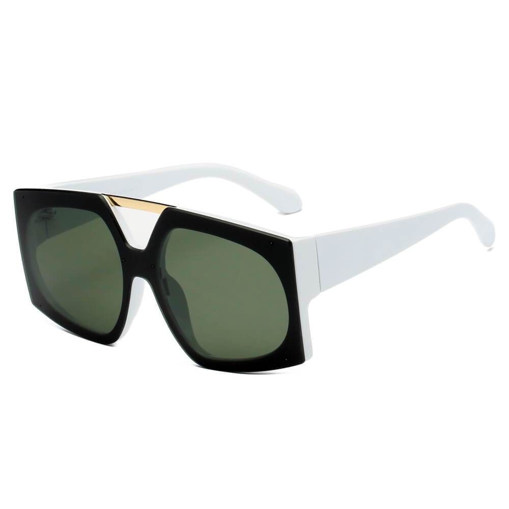 Maroon ESSEN square oversize sunglasses by Cramilo Eyewear.