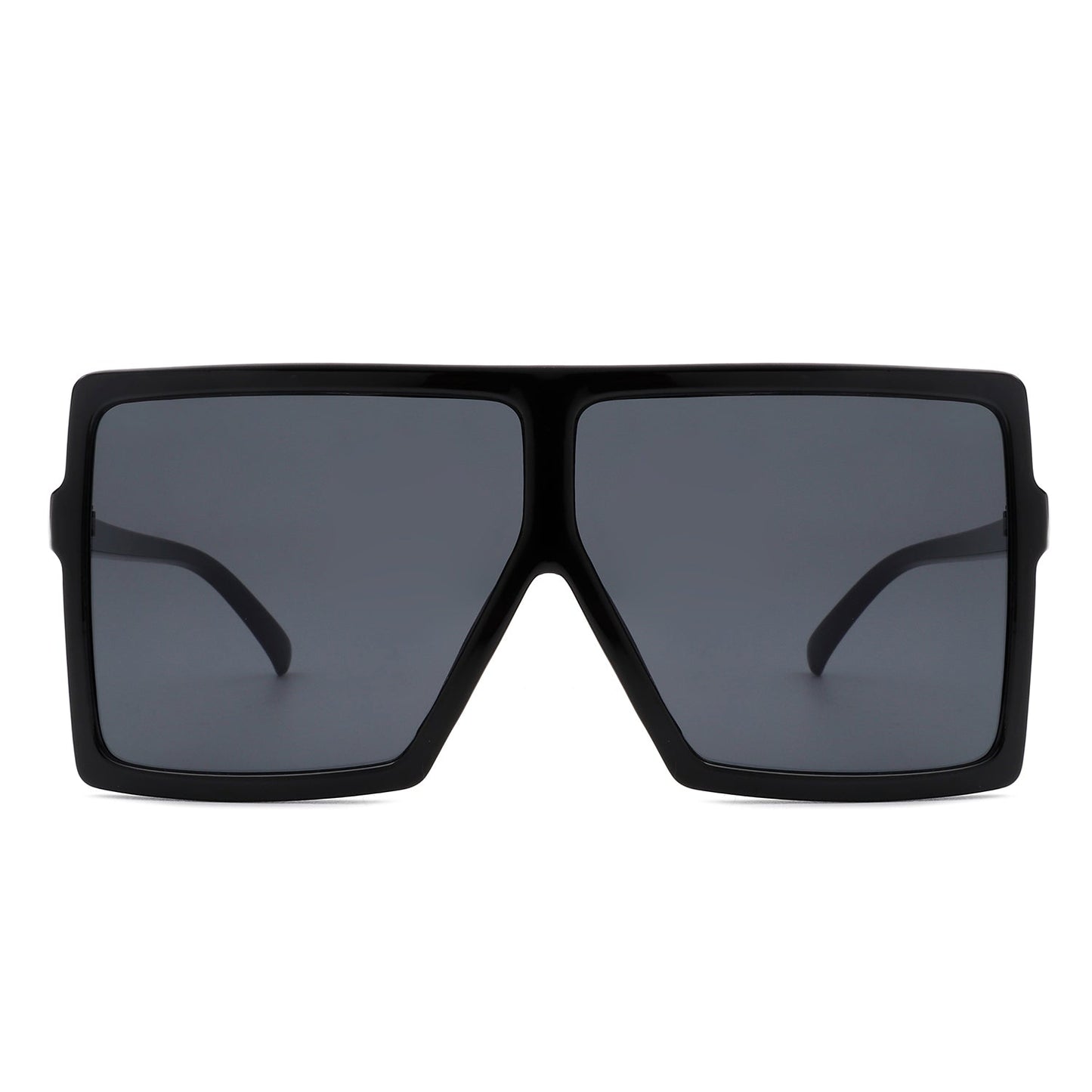 Zenithia Square Oversize Fashion Sunglasses by Cramilo Eyewear feature a flat top design with coffee gradient lenses and a transparent brown frame.