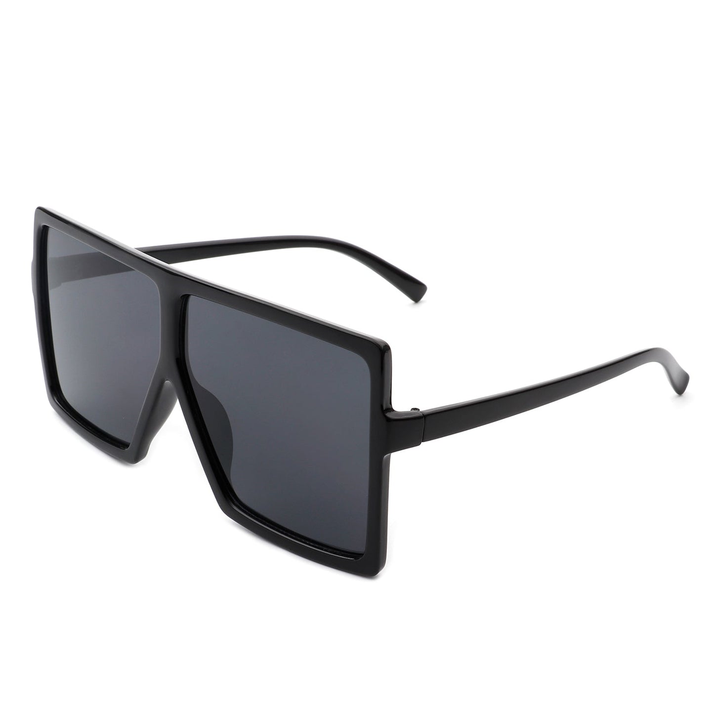 Zenithia Square Oversize Fashion Sunglasses by Cramilo Eyewear feature a flat top design with coffee gradient lenses and a transparent brown frame.
