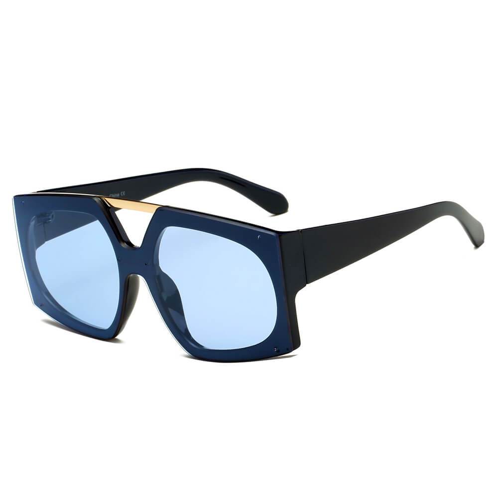 Maroon ESSEN square oversize sunglasses by Cramilo Eyewear.