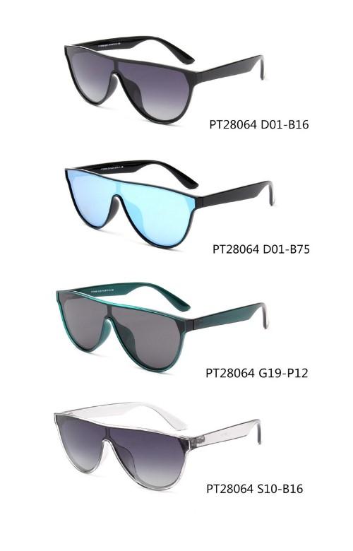 Cramilo Eyewears TOULOUSE Womens Round Polarized Fashion Sunglasses feature large black lenses and a sleek frame, displayed on a white background.