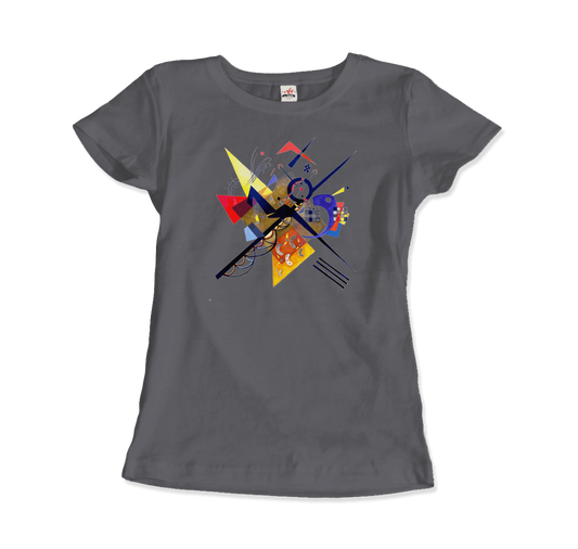 Art-O-Rama Shops white Wassily Kandinsky on White II (Auf Weiss) 1923 t-shirt features a vibrant abstract geometric design inspired by the iconic artwork.