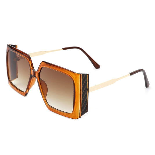 Oversize retro square sunglasses by Cramilo Eyewear in orange with a gradient lens.