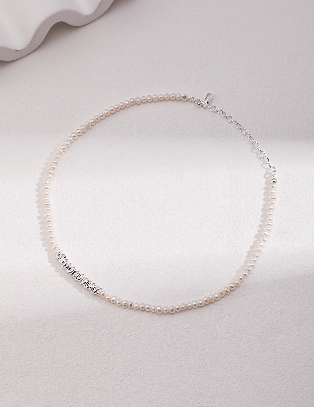 Freshwater Pearl With Gold Silver Beads Necklace