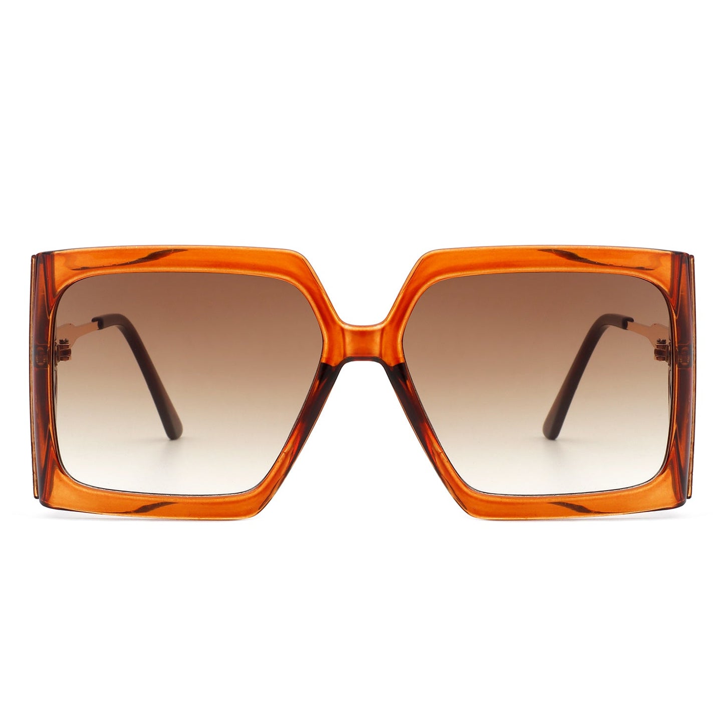 Oversize retro square sunglasses by Cramilo Eyewear in orange with a gradient lens.