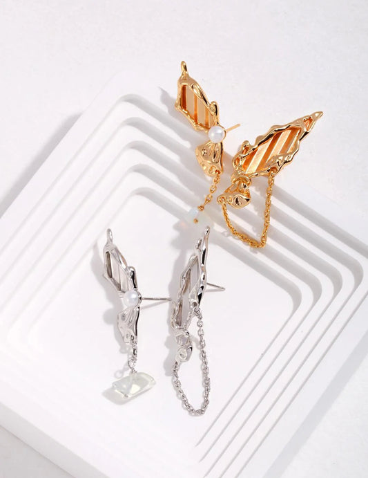 Butterfly Pearl Earrings