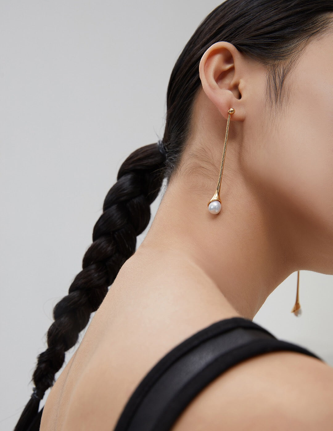 Elegant Long Pearl Drop Earrings