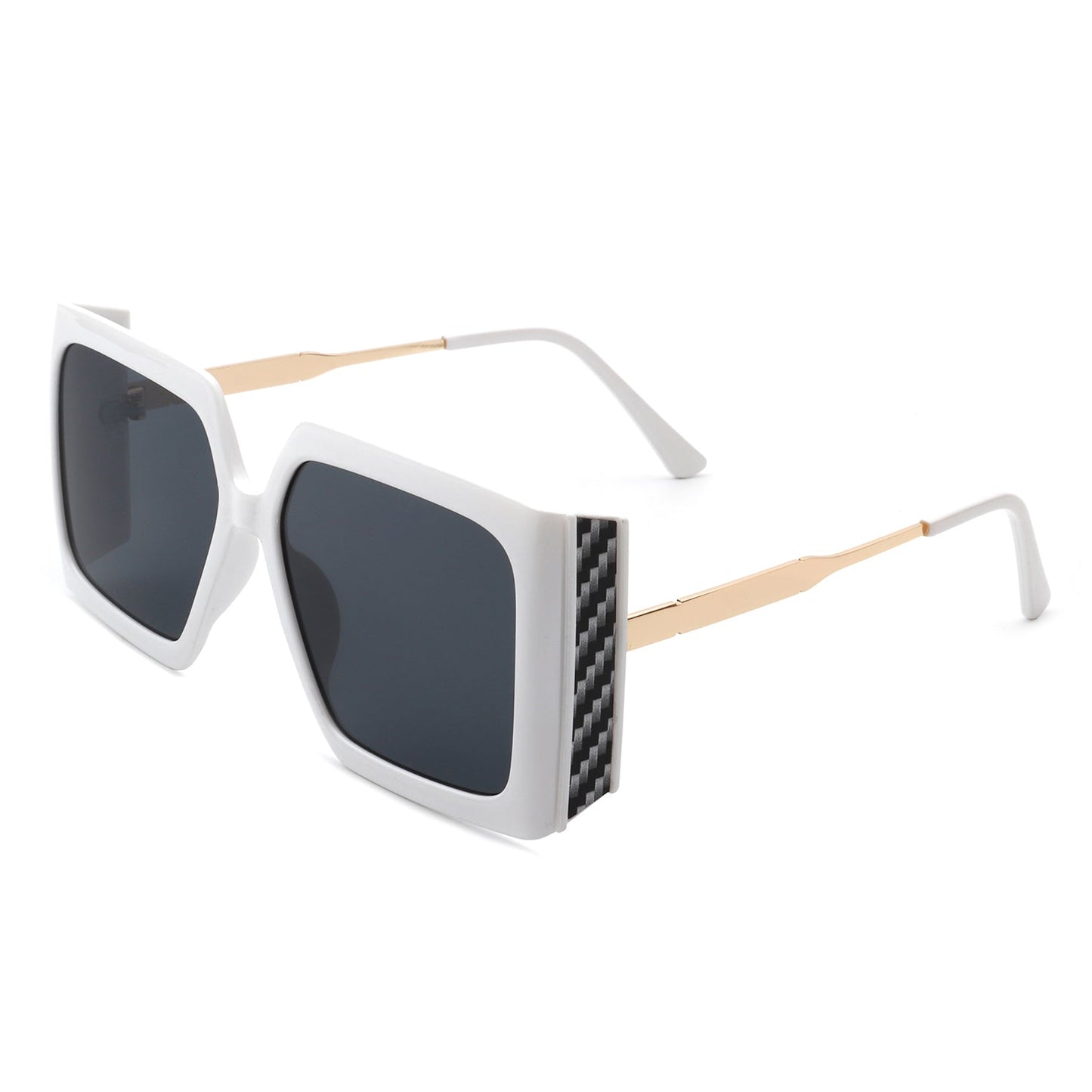 Oversize retro square sunglasses by Cramilo Eyewear in orange with a gradient lens.