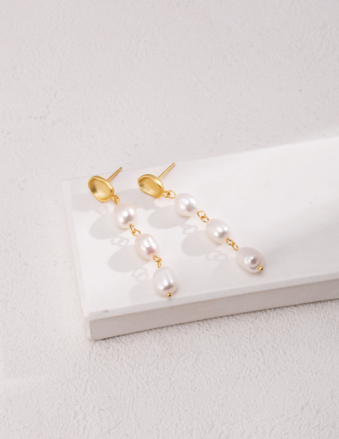 Long Baroque Pearls Dangle Earrings