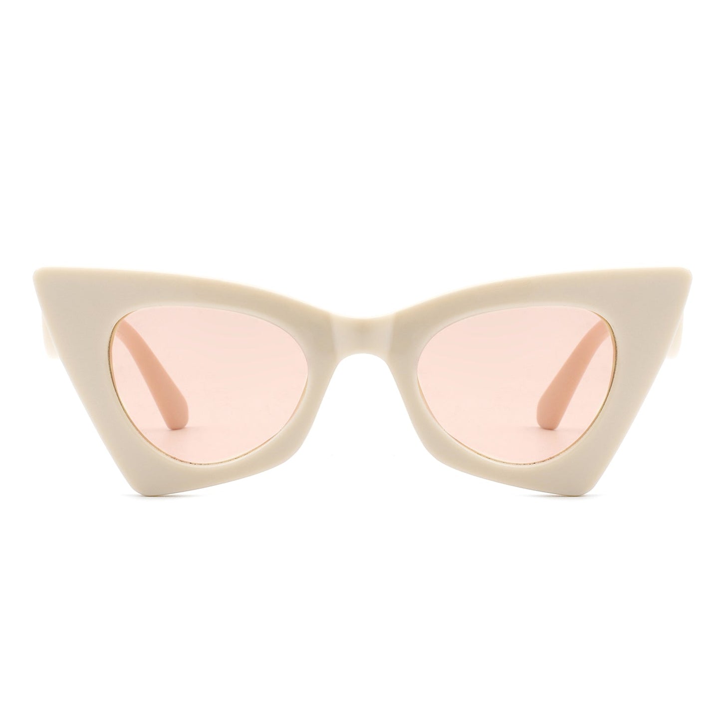 Cramilo Eyewears Luminea sunglasses feature a retro high pointed cat eye design with turtle-patterned frames and brown-tinted lenses.