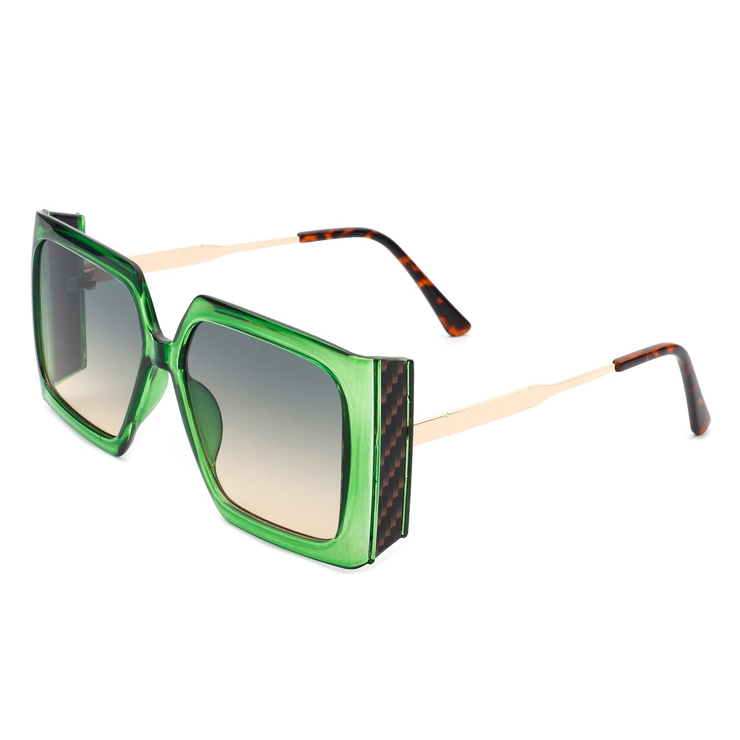 Oversize retro square sunglasses by Cramilo Eyewear in orange with a gradient lens.