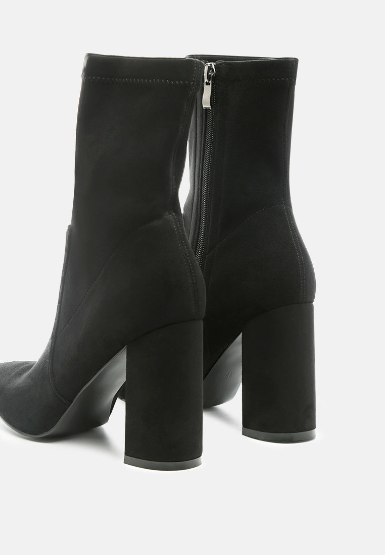 Zahara Faux Leather Block Heeled Boots