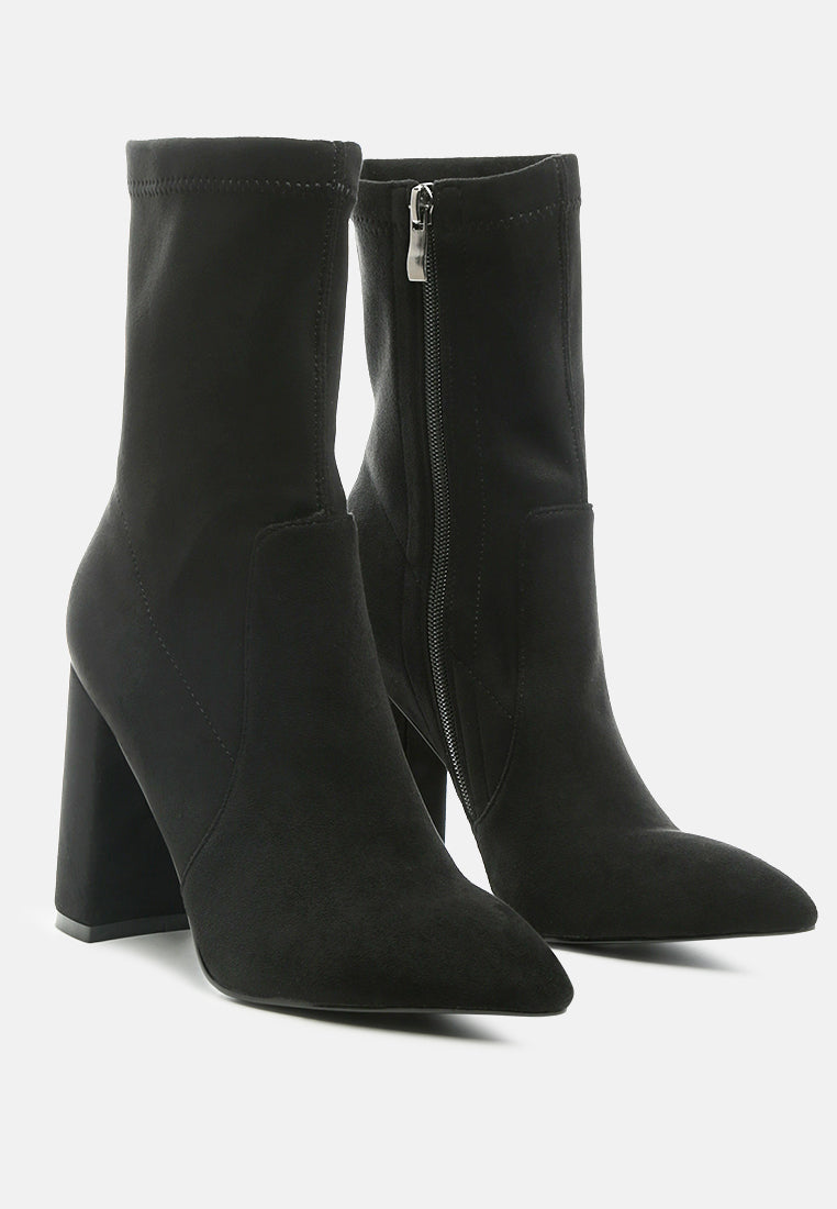 Zahara Faux Leather Block Heeled Boots