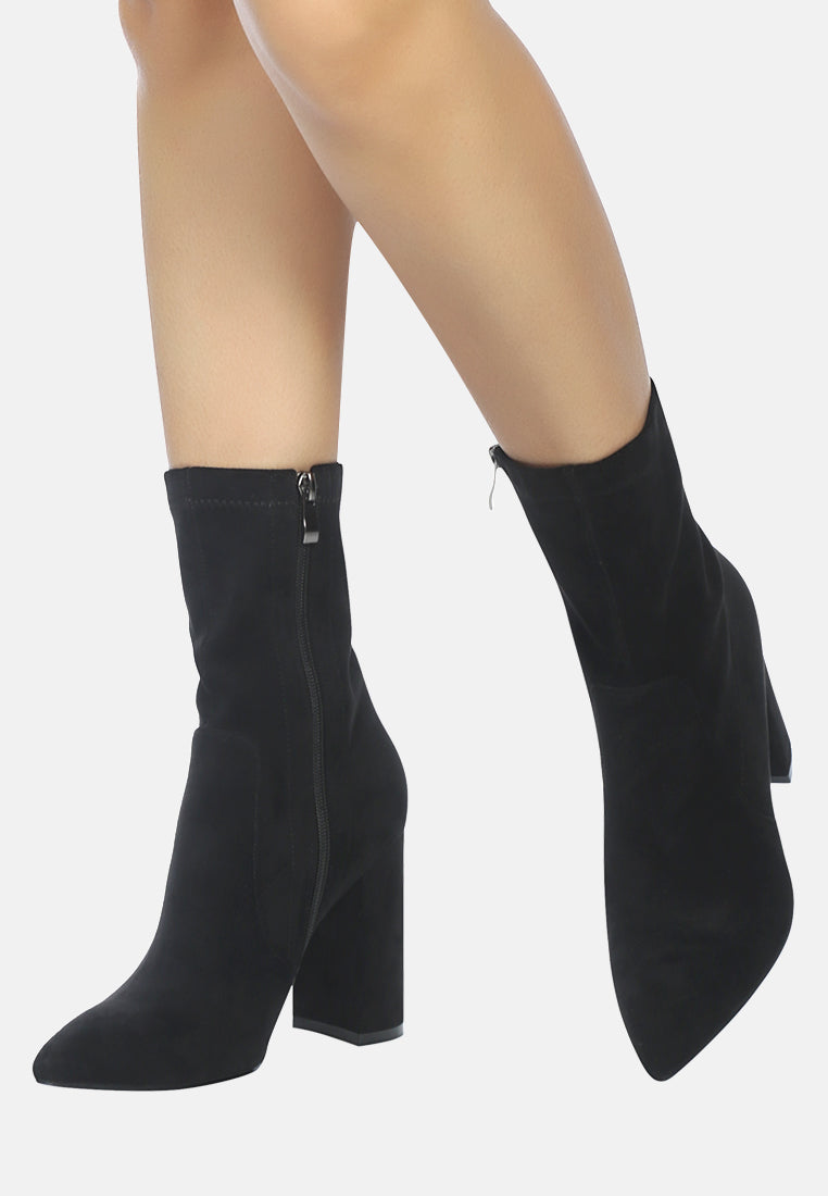 Zahara Faux Leather Block Heeled Boots