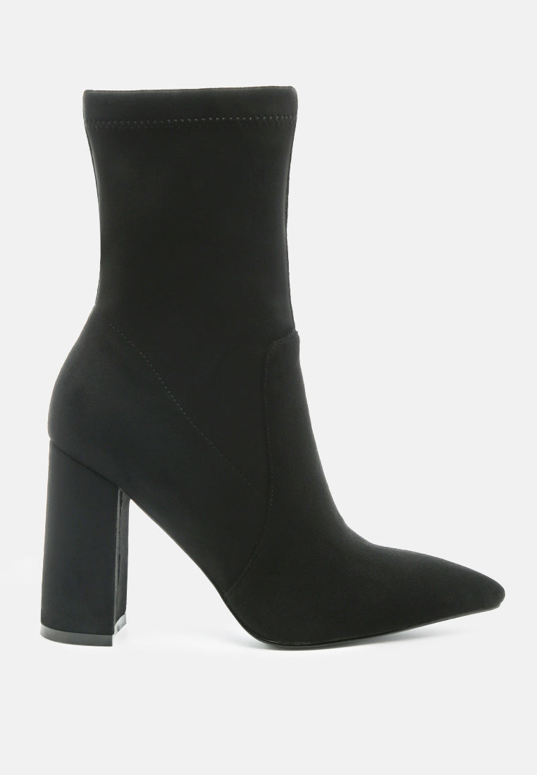 Zahara Faux Leather Block Heeled Boots